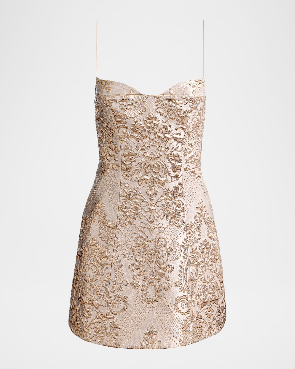 ALICE + OLIVIA Hallie Peekaboo Metallic Mini Dress
