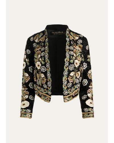 ALICE + OLIVIA Harvey Embellished Embroidered Jacket