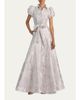ALICE + OLIVIA Henrietta Belted Metallic Jacquard Gown - 2