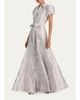 ALICE + OLIVIA Henrietta Belted Metallic Jacquard Gown - 4