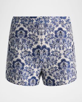 ALICE + OLIVIA Hera Damask High-Rise Shorts
