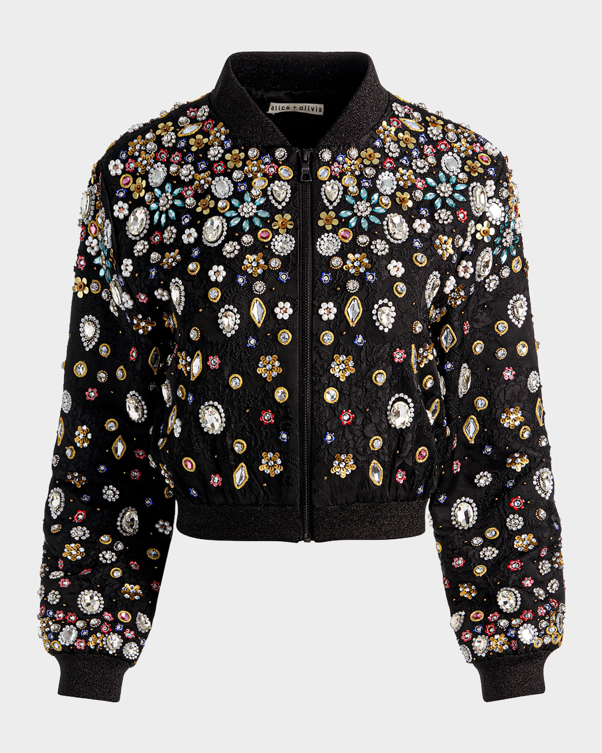 ALICE + OLIVIA Jackie Embellished Cropped Jacket
