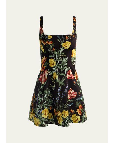 ALICE + OLIVIA Julia Floral Print Mini Dress