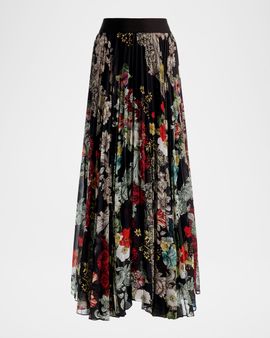 ALICE + OLIVIA Katz Pleated Maxi Skirt