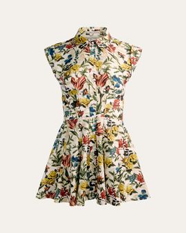 ALICE + OLIVIA Kim Paneled Floral Mini Shirtdress