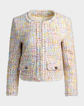 ALICE + OLIVIA Landon Tweed Cropped Jacket
