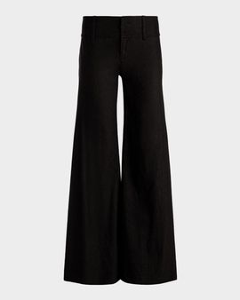 ALICE + OLIVIA Linden Bootcut Linen-Blend Pants