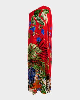 ALICE + OLIVIA Linn Printed One-Shoulder Maxi Dress