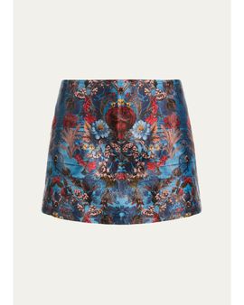 ALICE + OLIVIA Mace High-Rise Jacquard Mini Skort