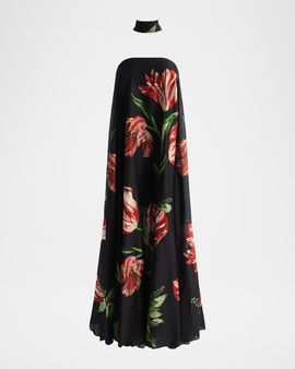ALICE + OLIVIA Maricela Floral Scarf Maxi Dress