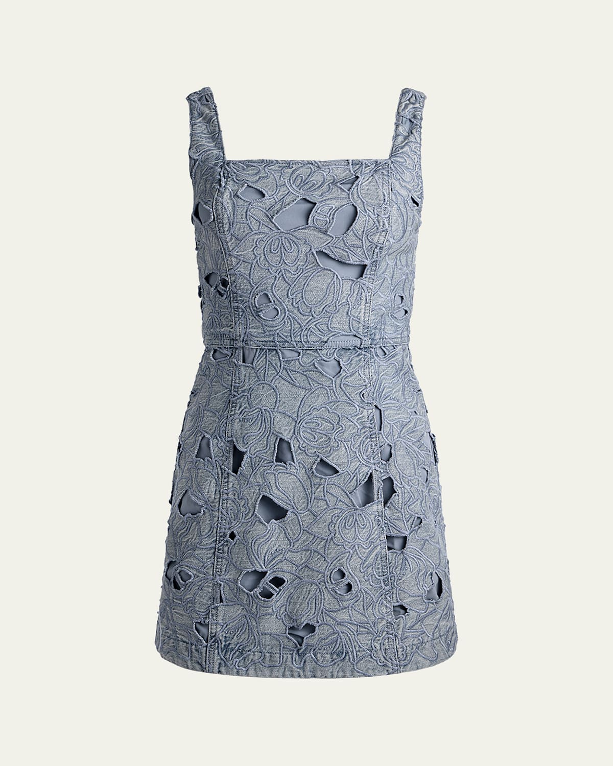 Alice + Olivia - Maryann Cutout Floral Denim Mini Dress