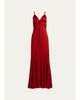 ALICE + OLIVIA Nisa Cutaway Lace-Trim Satin Gown - 1