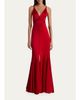 ALICE + OLIVIA Nisa Cutaway Lace-Trim Satin Gown - 2