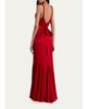 ALICE + OLIVIA Nisa Cutaway Lace-Trim Satin Gown - 3