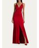 ALICE + OLIVIA Nisa Cutaway Lace-Trim Satin Gown - 4