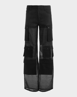 ALICE + OLIVIA Olympia Sheer Cargo Pants