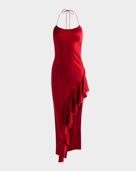 ALICE + OLIVIA Palma Asymmetric Ruffle Maxi Dress