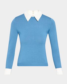ALICE + OLIVIA Porla Collared Wool Sweater