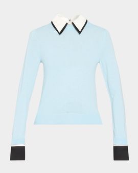 ALICE + OLIVIA Porla Double Collar Sweater