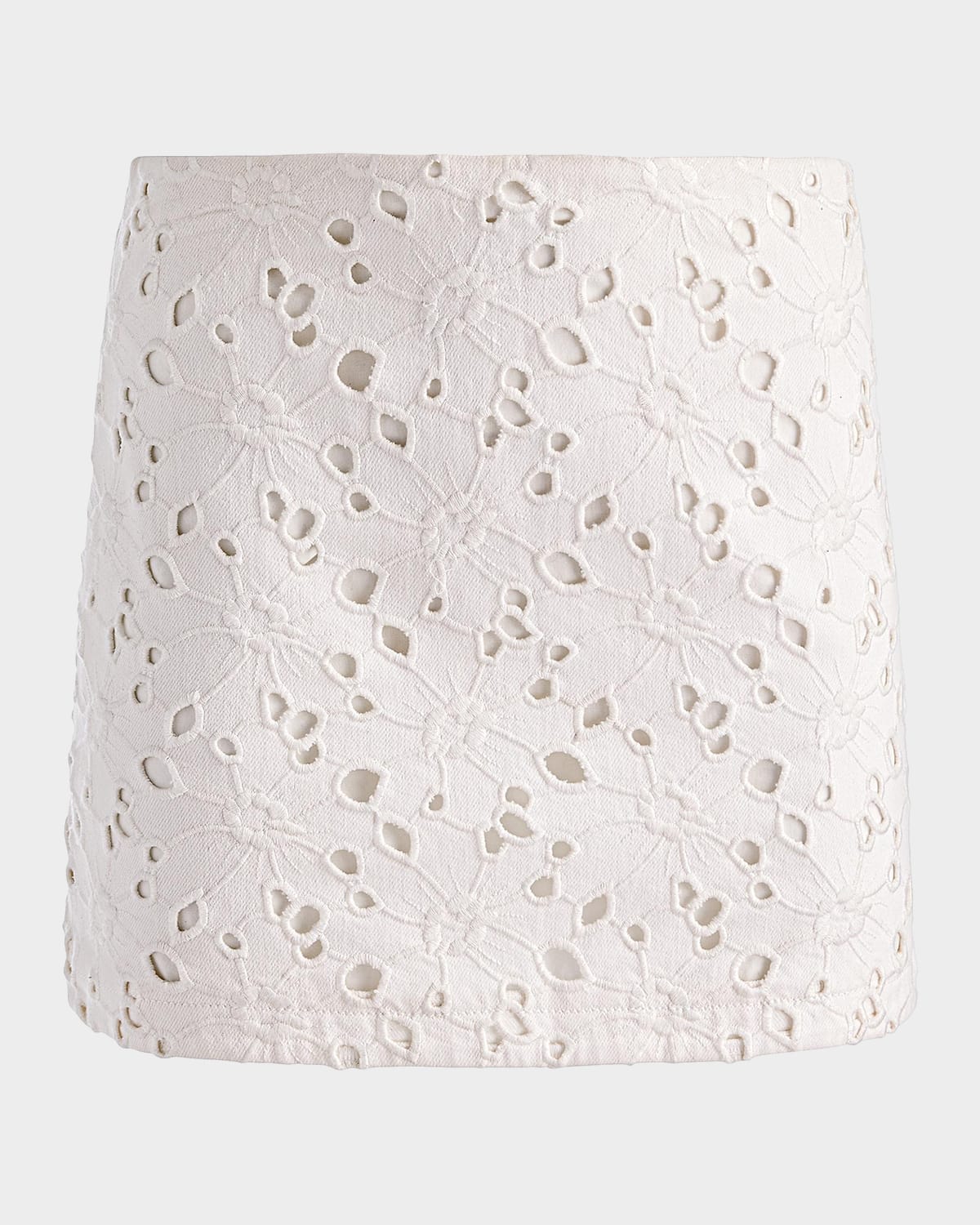 ALICE + OLIVIA Riley Eyelet Denim Mini Skirt