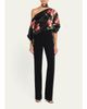 ALICE + OLIVIA Rita Draped Floral One-Shoulder Crop Top - 2