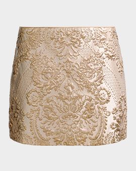 ALICE + OLIVIA Rubi Low-Rise Metallic Mini Skirt