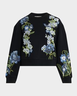 ALICE + OLIVIA Russell Embellished Crewneck Sweatshirt