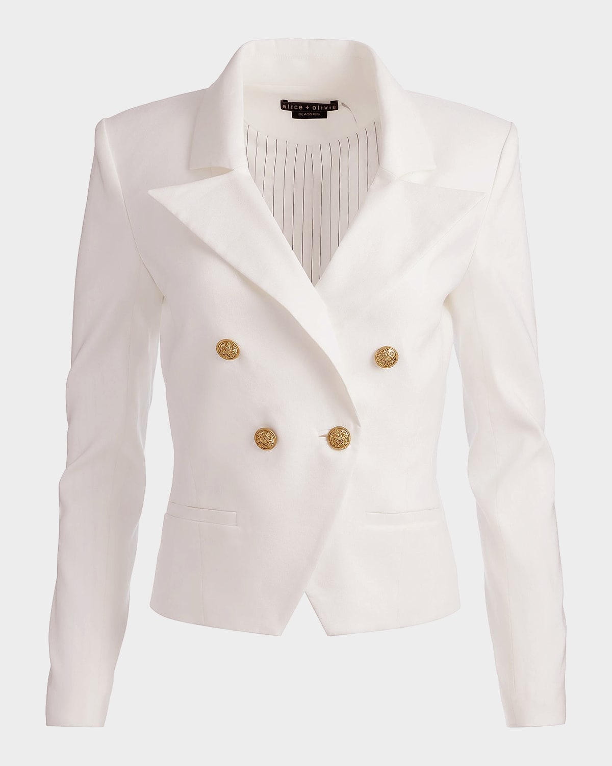 ALICE + OLIVIA Sable Double-Breasted Crop Blazer