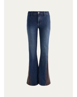 ALICE + OLIVIA SB Faux-Leather Cutout Jeans