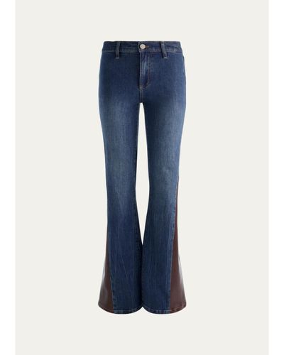 ALICE + OLIVIA SB Faux-Leather Cutout Jeans