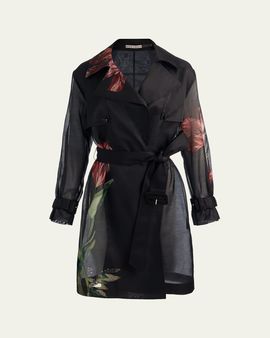 ALICE + OLIVIA Silvia Sheer Trench Coat