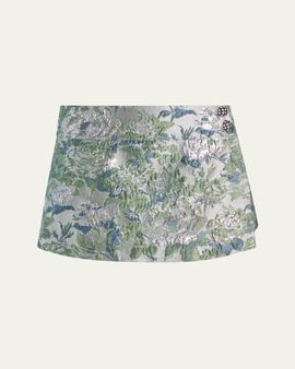 ALICE + OLIVIA Somers Metallic Jacquard Mini Skort