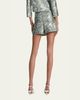 ALICE + OLIVIA Somers Metallic Jacquard Mini Skort - 3