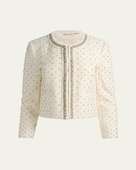 ALICE + OLIVIA Thomasina Embellished Tweed Jacket