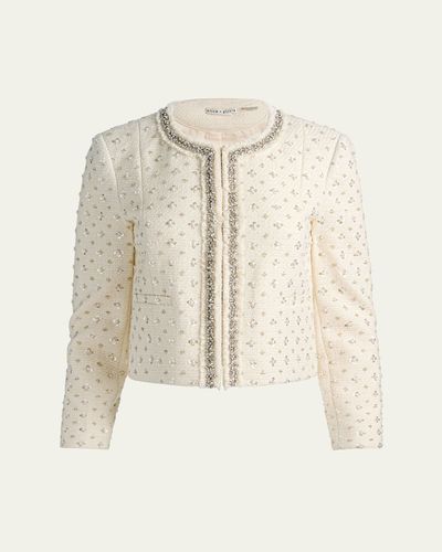 ALICE + OLIVIA Thomasina Embellished Tweed Jacket