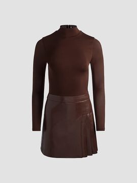ALICE + OLIVIA Women's Chara Mixed-Media Pleated-Skirt Mini Dress