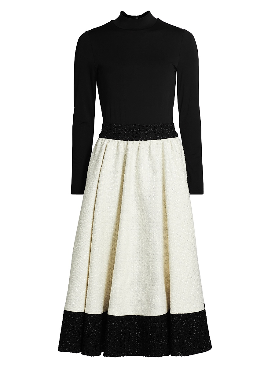 knee length dresses for ladies Alice + Olivia Julietta Denim Midi Dress