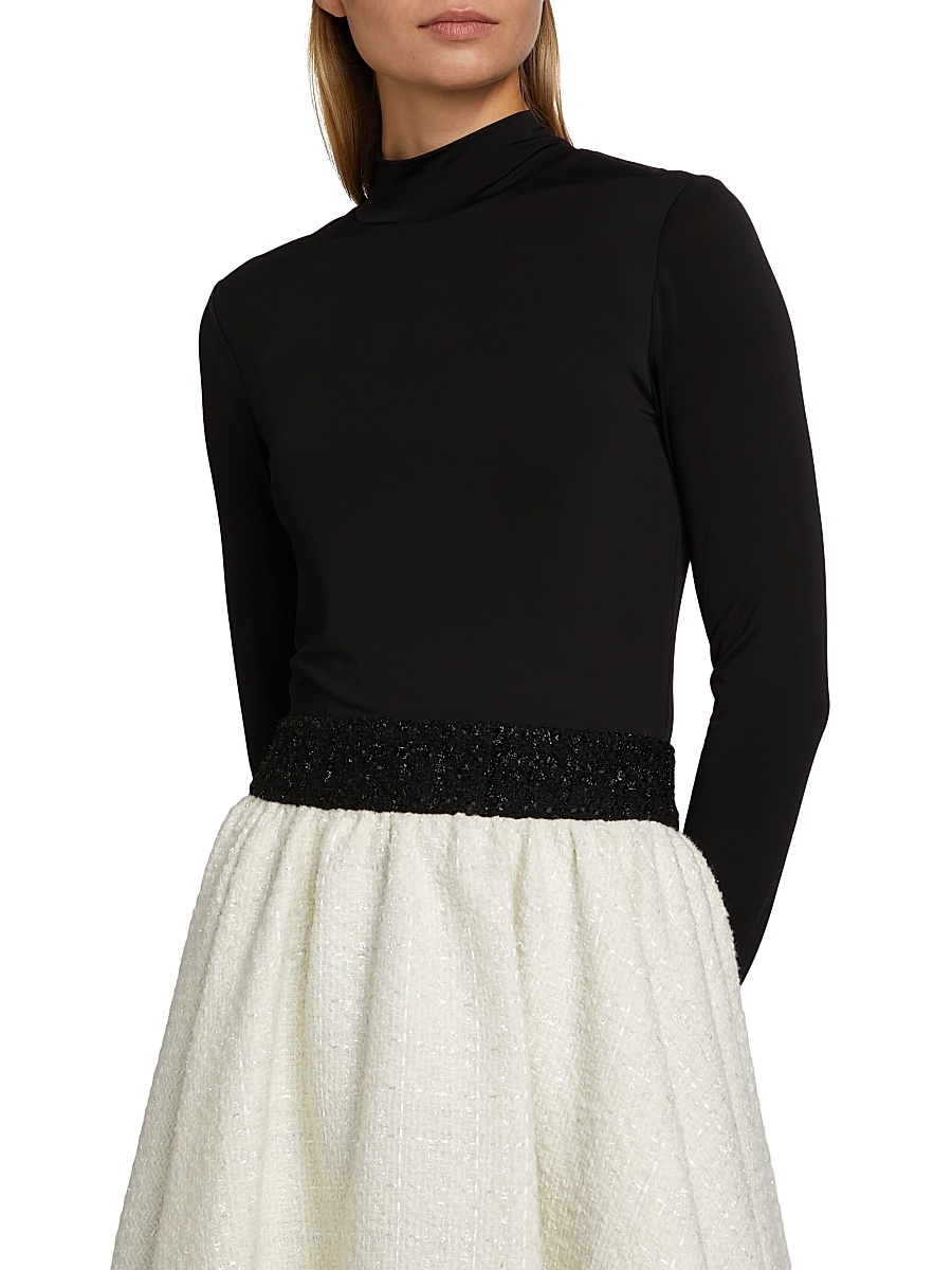 alice + olivia chara two-tone tweed midi-dress Alice + Olivia
