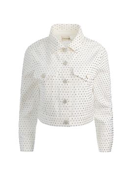 ALICE + OLIVIA Women's Chloe Embellished Denim Crop Jacket