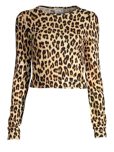Alice + Olivia Women's Delaina Leopard Print Crop Top