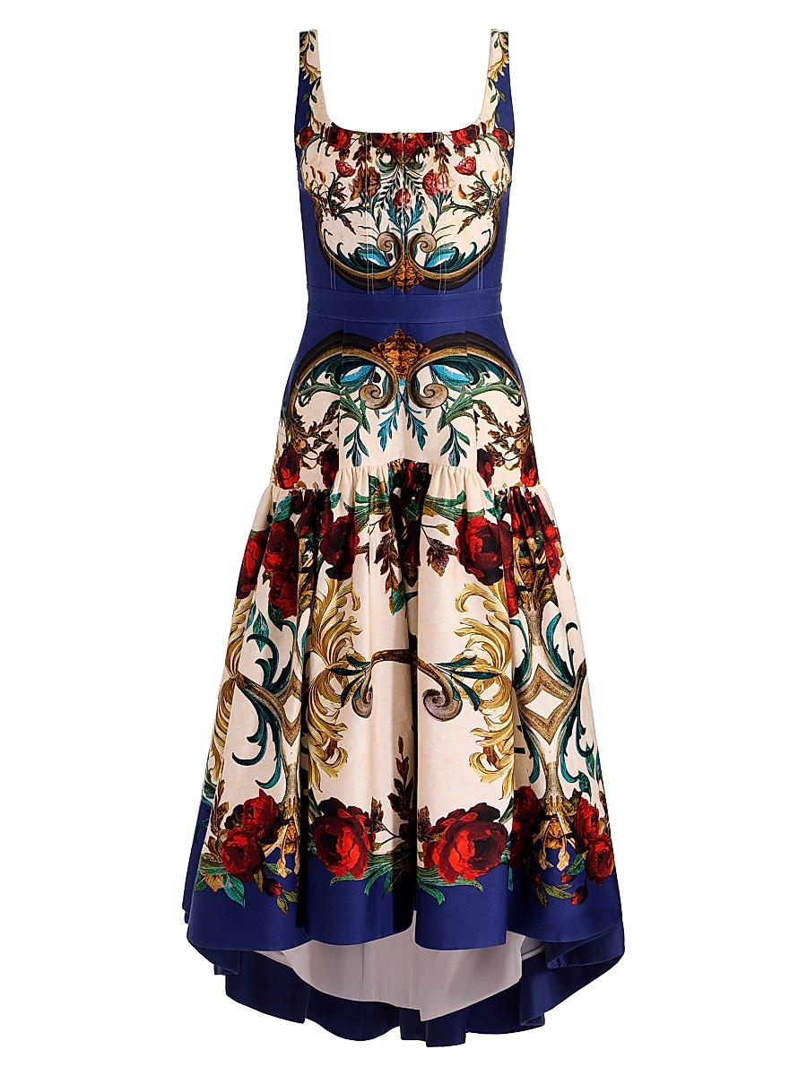 open lace back dress Alice + Olivia Tennie A-Line Mini Dress Blue Cherry Blossom Jacquard S –  Celebrity Owned