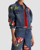 ALICE + OLIVIA Women's Elijah Embroidered Appliqué Crop Denim Jacket - 6