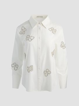 ALICE + OLIVIA Women's Finely Embellished Button-Front Shirt