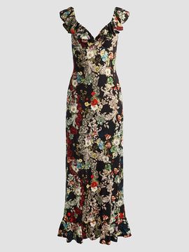 ALICE + OLIVIA Women's Gemma Ruffle Maxi Dress