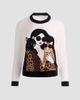 ALICE + OLIVIA Women's Gleeson Staceface Leopard Merino Wool Pullover Sweater - 8