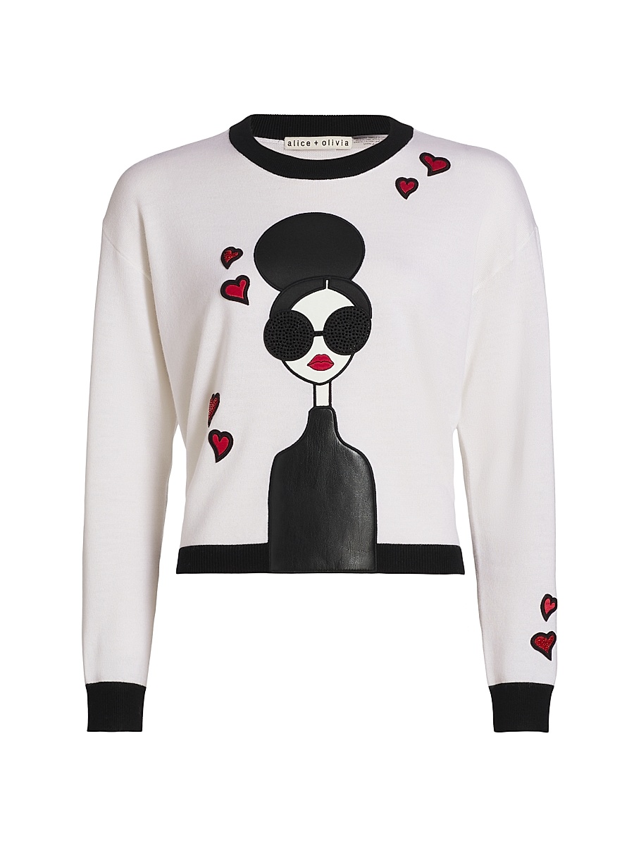Alice + Olivia - Women's Gleeson Staceface Stretch Wool Sweater