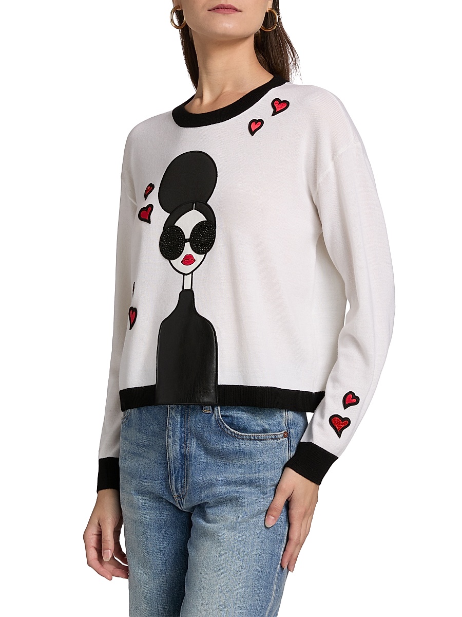 Alice + Olivia - Women's Gleeson Staceface Stretch Wool Sweater