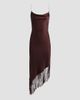 ALICE + OLIVIA Women's Harmony Drapey Slip Fringe Midi Dress - 1