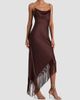 ALICE + OLIVIA Women's Harmony Drapey Slip Fringe Midi Dress - 2