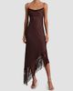 ALICE + OLIVIA Women's Harmony Drapey Slip Fringe Midi Dress - 4